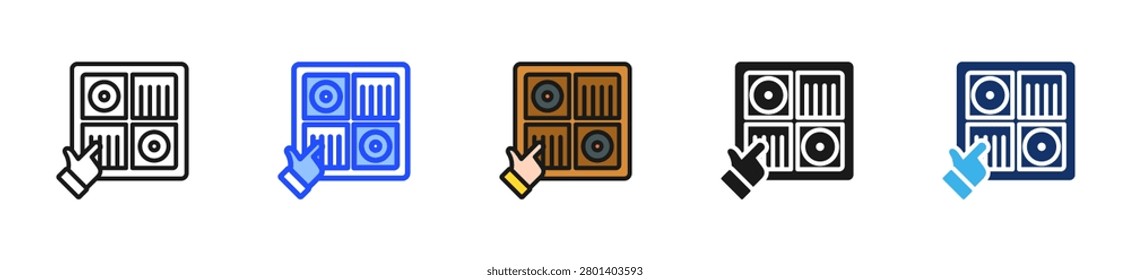 Vinyl Collector Icon Collection With Multiple Styles