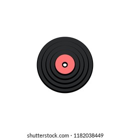 vinyl colored icon. Element of birthday icon for mobile concept and web apps. Color vinyl icon can be used for web and mobile on white background