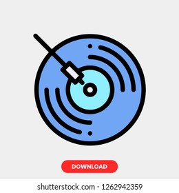 Vinyl concept line icon. Simple element illustration. Vinyl concept outline symbol design. Can be used for web and mobile UI/UX. Modern vector style. Modern vector style. 