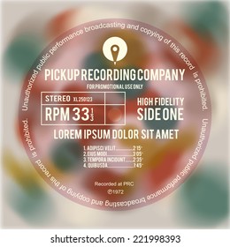 Vinyl cover or label design layout