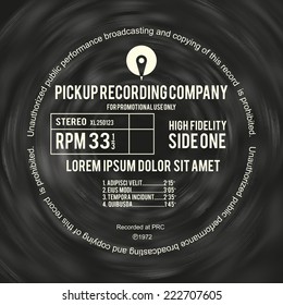 Vinyl cover or label design layout
