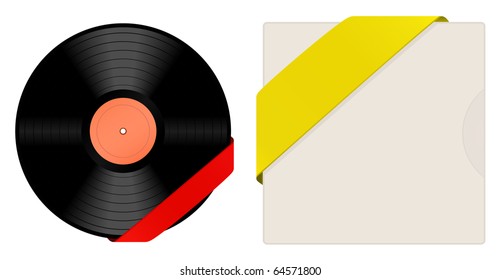 vinyl with cover and ribbon