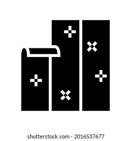vinyl covering glyph icon vector. vinyl covering sign. isolated contour symbol black illustration