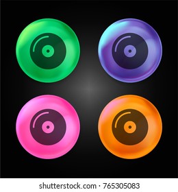 Vinyl crystal ball design icon in green - blue - pink and orange.