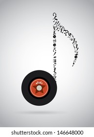 vinyl design over gray background vector illustration 