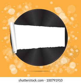 vinyl disc background for text vector