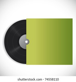 Vinyl disc in cover in vector illustration