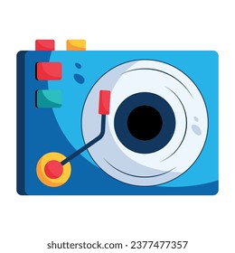 Vinyl disc flat icon, customizable design 