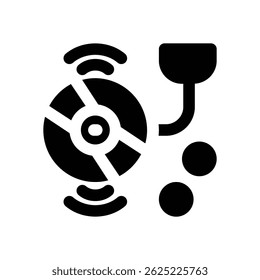 vinyl disc glyph icon. Strong and solid vector icon for websites, mobile interfaces, presentations, and visual branding. High quality and easy to edit.