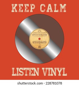 Vinyl disc - hipster quote