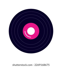 icono de disco de vinilo aislado sobre fondo blanco. ilustración vectorial