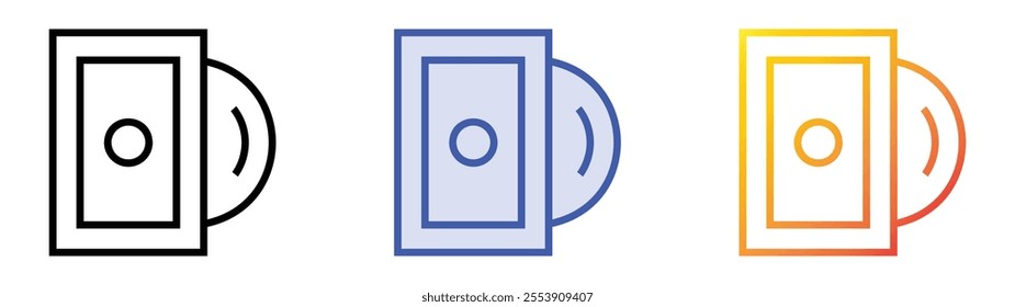 vinyl disc icon. Linear, Blue Fill and Gradient Style Design Isolated On White Background