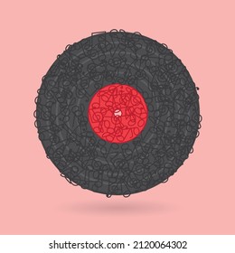 vinyl disc made with music notes- vector illustration