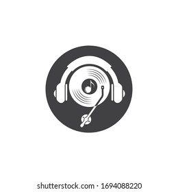 vinyl disc music vector icon illustration design template