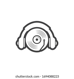 vinyl disc music vector icon illustration design template