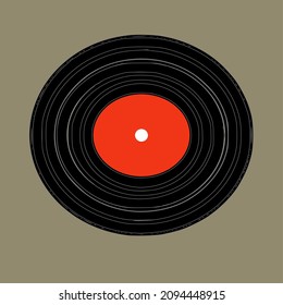 vinyl disc on grey background