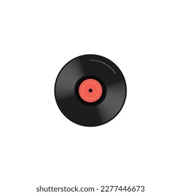 Vinyl disc plate isolated vector graphics