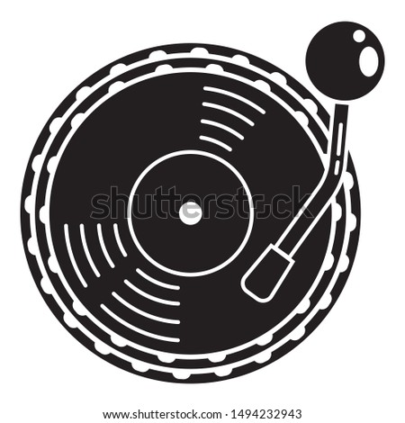 Vinyl disc player icon. Simple illustration of vinyl disc player vector icon for web design isolated on white background