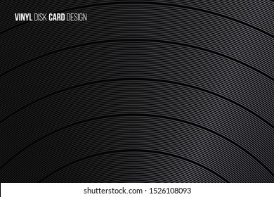 Vinyl disc realistic vector background. Retro gramophone disk close up backdrop. Soundtrack and songs vintage LP card design. Black oldschool plastic disco, pop record closeup texture