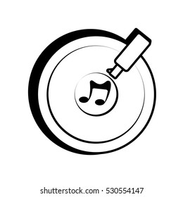 vinyl disc record music outline vector illustration eps 10