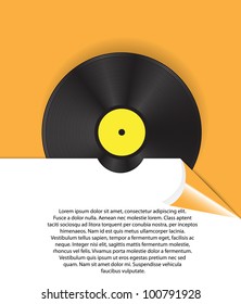 vinyl disc for text vector