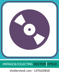 vinyl disc. Vector Icon. Simple vector illustration for graphic and web design.