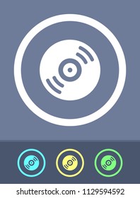 Vinyl Disk - Circle Glyph Icons. A simple vector icon.