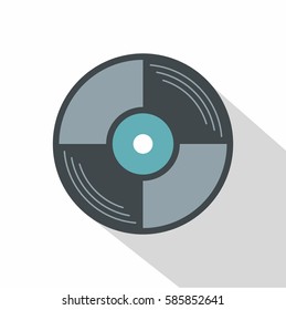 Vinyl disk icon. Flat illustration of vinyl disk vector icon for web isolated on white background