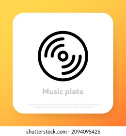 Vinyl disk icon. Music plate. Jukebox olies culture. Vector line icon for Business and Advertising.