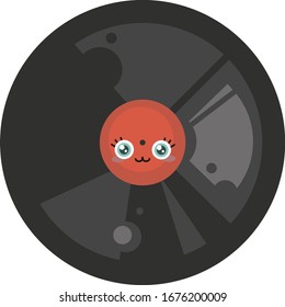 Vinyl-Scheibe, Illustration, Vektorillustration auf weißem Hintergrund.