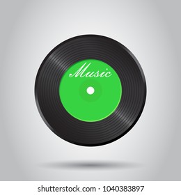 Vinyl disk. Music disk vector illustration. Sound record. Business concept simple flat pictogram on isolated background.