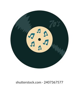 Vinyl disk on white background