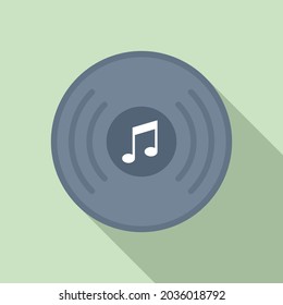 Vinyl disk playlist icon flat vector. Music song. Mobile app