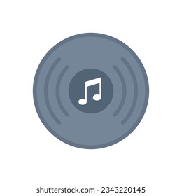 Vinyl Disk Playlist Symbol flach Vektorgrafik. Musiklied. Mobile App einzeln