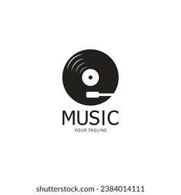 Diseño de iconos vintinales del logotipo de música de disco