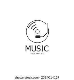 Diseño de iconos vintinales del logotipo de música de disco