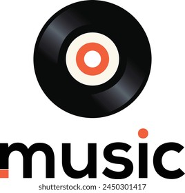 Vinyl disk record music logo vector icon illustration design, Vinyl record logo template