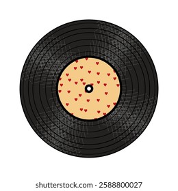  Vinyl disk retro style illustration vector art decor design 70s, 80s, 90s music pattern