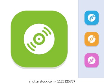 Vinyl Disk - Square Glyph Buttons. A simple vector icon.