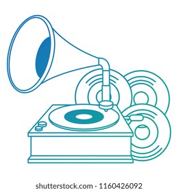 vinyl disks with gramophone