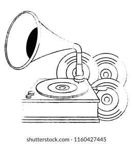 vinyl disks with gramophone