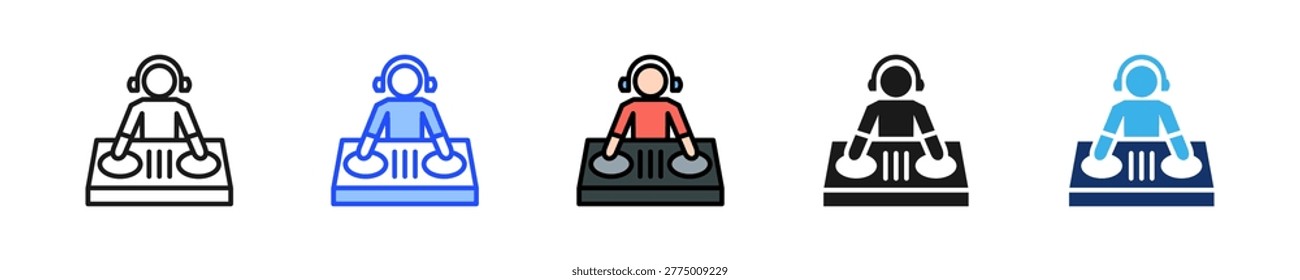 Vinyl Dj Icon Collection With Multiple Styles