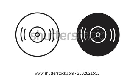 Vinyl filled and outlined icons vectors on white background