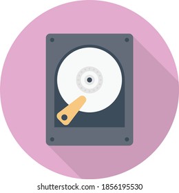 vinyl flat circle with shadow icon
