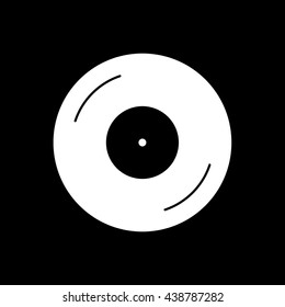 Vinyl Flat Icon On Black Background