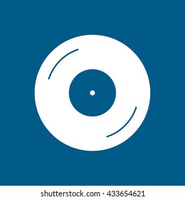 Vinyl Flat Icon On Blue Background
