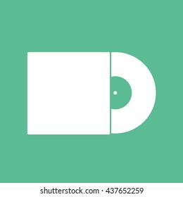 Vinyl Flat Icon On Green Background