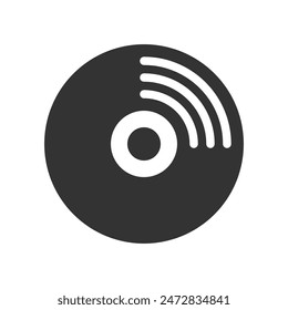 Vinyl glyph vector icon isolated on white background. Vinyl glyph vector icon for web, mobile and ui design