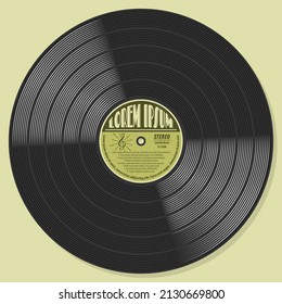 Vinyl, gramophone LP record. Vintage, Flat style Vector illustration