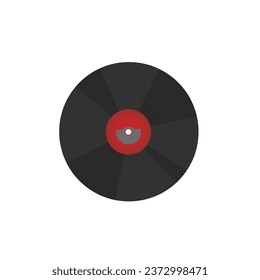 Disco de vinilo. Ilustración de caricatura plana. Objetos aislados 